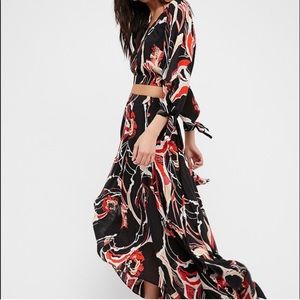Free People Second Kiss skirt crop top 2 piece set